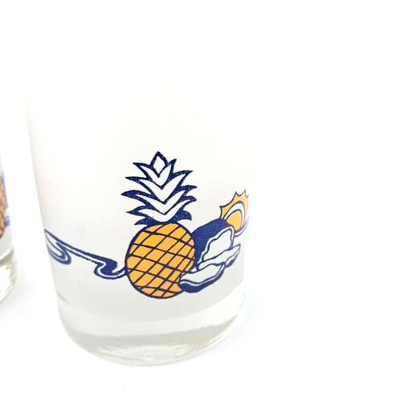 Vintage Coco López Piña Colada Glasses Set 3 Frosted Recipe Tiki Barware 10 OZ - Picture 4 of 6